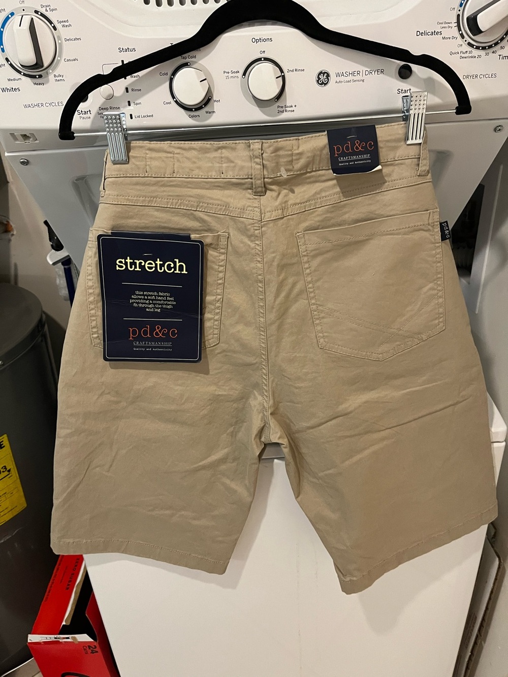 PD&C Men’s Flat Front Stretch Shorts - Beige